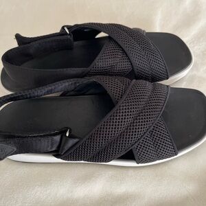 Ugg Nella sling back black sandals.